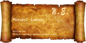 Mendel Emese névjegykártya